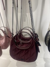 NWT Coach Carmen Mini Crossbody Bag Organic Cotton Quilting CCE61 Burgundy