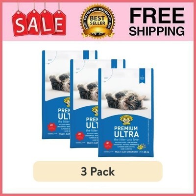 3 Bag Dr. Elsey's Premium Ultra Unscented Clumping Clay Cat Litter 35 lb. Bag