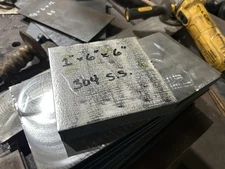 1" x 6" x 6" , 304 Stainless Steel, Machine Stock
