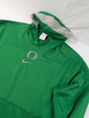 Nike Oregon Ducks Dri-FIT Hoodie Mens XL Green Silver Pullover Sweatshirt