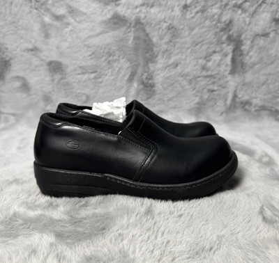 Abeo Bessie 24/7 Shoes Womans Black 8 Leather Clogs Work Slip Resistant Loafer