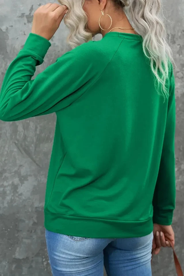 Sudadera de Navidad verde con bastones de caramelo de lentejuelas para dama nueva con etiquetas Foto 2 de 3
