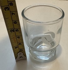 Northwest Orient Airlines Glass Footed Liquor Shot Glass Vintage 2.5” See Pics