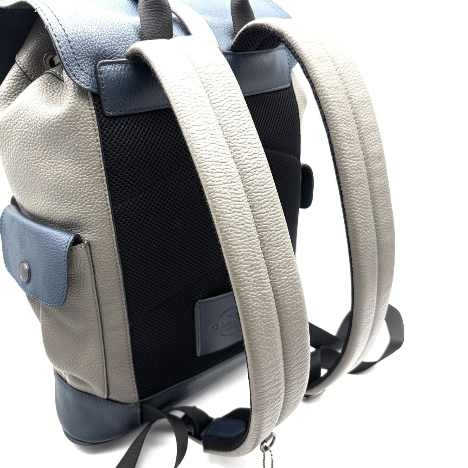 Coach Hudson Backpack Leather Bicolor Gray Navy Large… - Gem