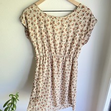 Vintage Made In USA Womens Body Central Floral Print Mini Dress Size Large Flowy