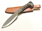 Hand Forged Railroad Spike Knife Twisted Handle Fixed Blade with Leather Sheath — photo 4