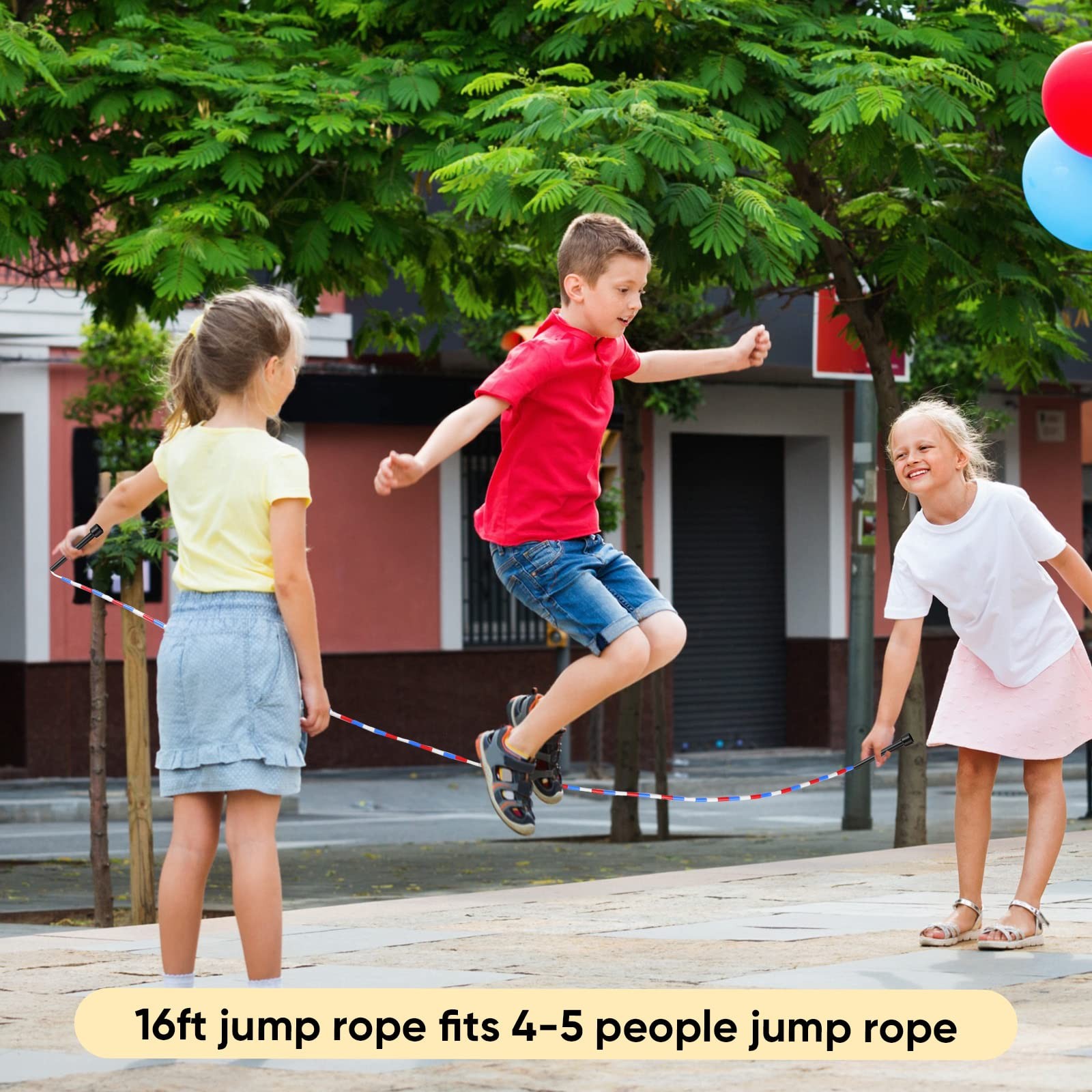 3 Pcs 16-foot Double Dutch Jump Ropes Bulk Segmented Skipping Colorful Beaded...