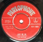 THE BEATLES "LOVE ME DO" 1  M    1  A  STAMPERS "MADE IN GT. BRITAIN" LABEL TEXT