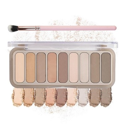 9 Colors Matte Naked Eyeshadow Palette Natural Nude Smoky Brown Taupe Eyeshadow 
