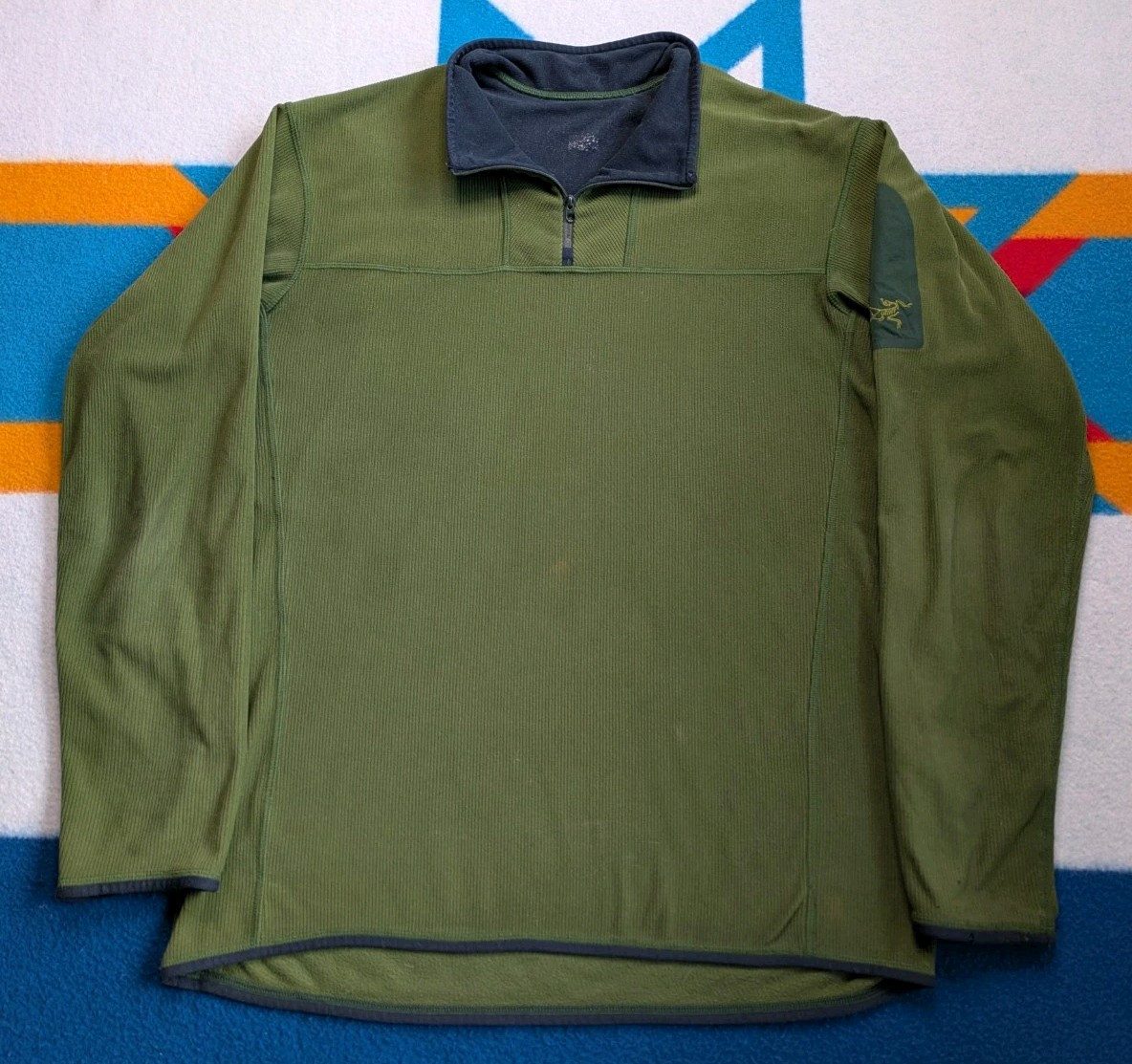 Vintage Arc'teryx 1 4 Zip Polartec Fleece Pullover Giacca Maglione Thrashed XL