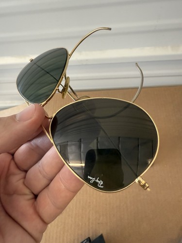58/14MM VINTAGE B&L RAY BAN USA G15 CABLE WRAP-AROUNDS ARISTA AVIATOR SUNGLASSES - Picture 13 of 24