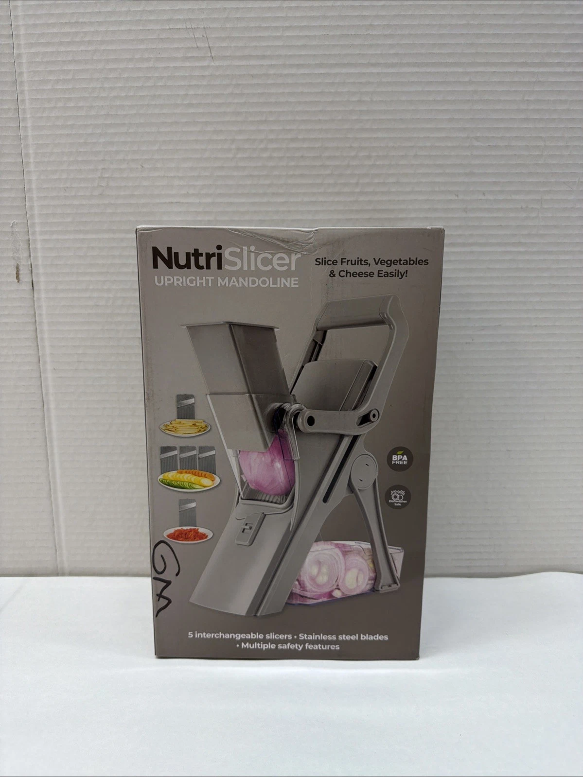 NutriSlicer Dark Grey Upright Mandoline Slicer – 5 Stainless Steel Blades
Opens in a new window or t