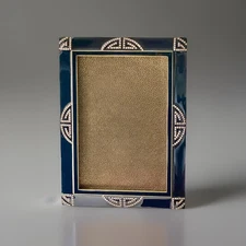 Argento SC Swarovski Crystal Enamel 4x6 Photo Frame Deep Blue