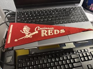 1960's Vintage Cincinnati Reds Red Legs Baseball MLB 9” Mini Pennant Flag