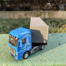 1:50 Large Diecast Alloy Truck Car Model Toys Container Pull Back Sound and Ligh