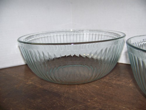 x2 VTG Pyrex Clear Glass Bowl Ribbed Large 4.5 qt 7404-s - Picture 8 of 16