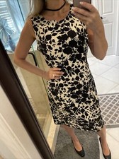 New Nwt TALBOTS Floral Shift Dress 10 Black Ivory Animal Colors Hot! Trendy