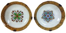 FAIENCERIE DE GIEN  . PAIR OF GLAZED EARTHENWARE PLATES. FRANCE. 19TH CENTURY