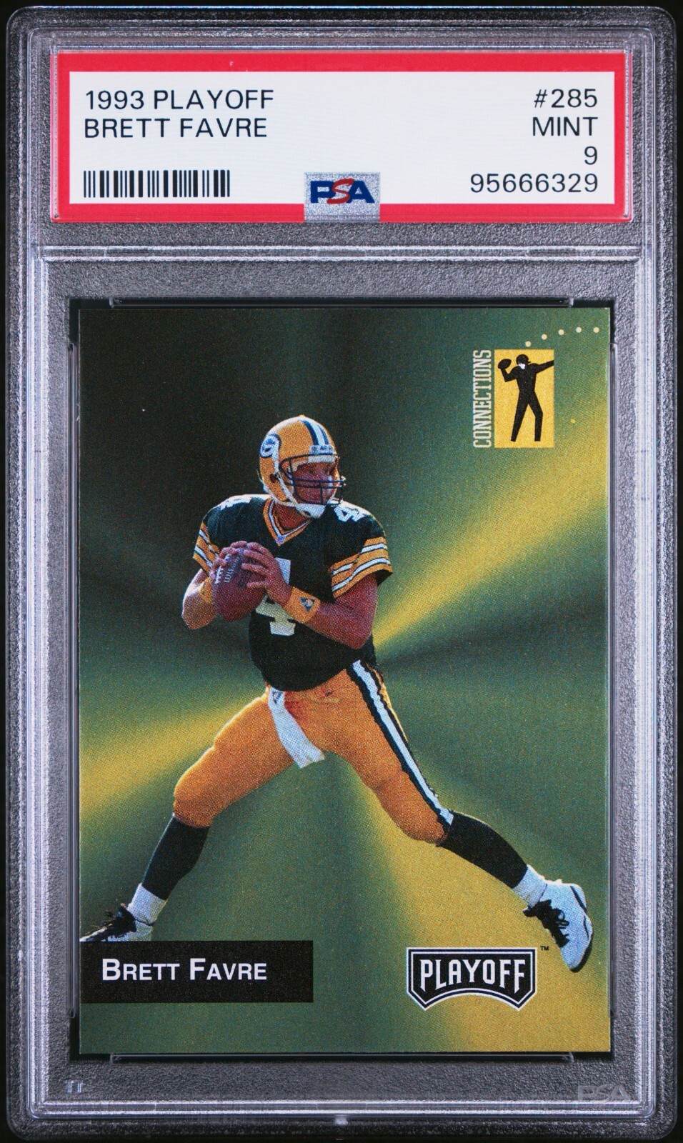 1993 Playoff #285 Brett Favre PSA 9 Green Bay Packers Pop 5 only 3 higher