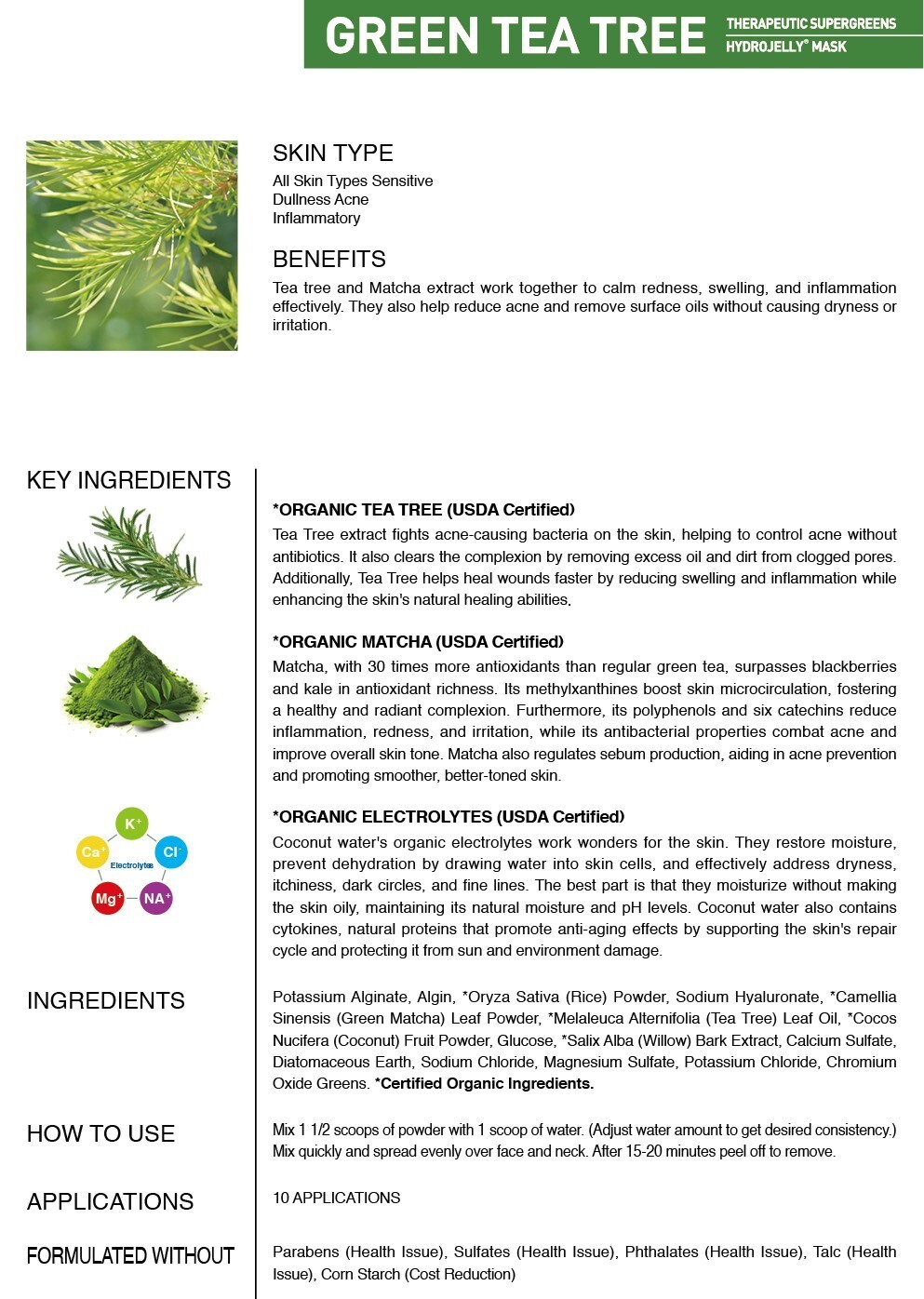 Authentic Esthemax PeelOff Hydrojelly Mask GREEN TEA TREE 30fl oz