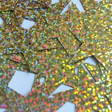 Sequin Star 5 Point 1.5" Gold Hologram Glitter Sparkle Metallic. Made in USA