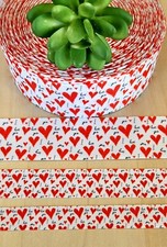 5/8, 7/8 1.5" 1 YD Valentine's Day Grosgrain Ribbon Hearts Love Hair Bows