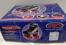 Roller Derby 1378-12 Youth Boys Firestar Roller Skate, Size 12, Black/Gray