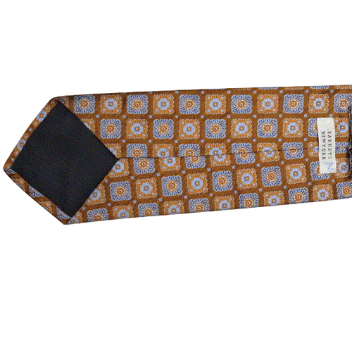 Barneys New York Tie Silk Jacquard Geometric Floral Made in Italy Polka Dot Chic - Picture 7 of 8