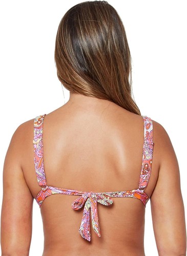JESSICA SIMPSON Bikini Swim Top Flower Child Mandarin Multi Size Large $56 - NWT - Picture 2 of 4