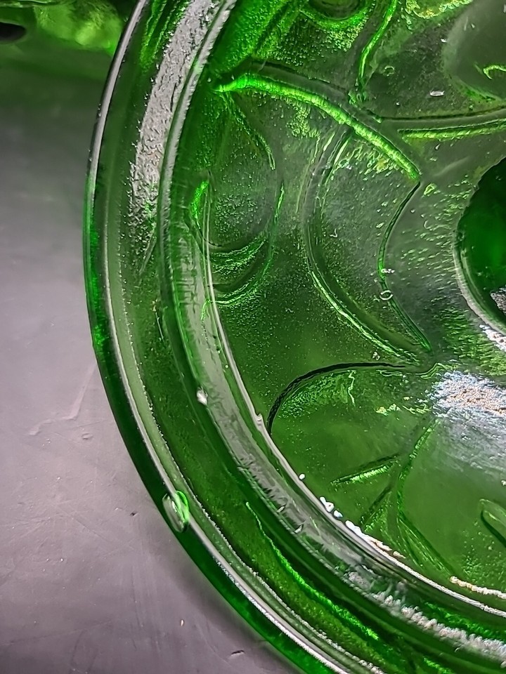 Vintage Lidded Glass Candy Dish Green eBay