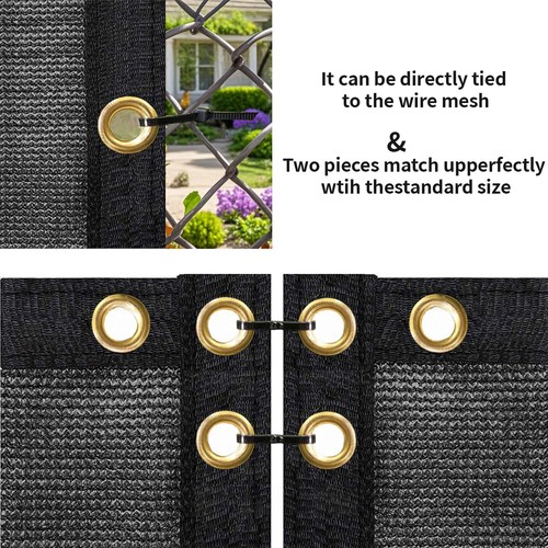 Black Privacy Fence Cover Screen Fencing Mesh Shade Cover for Garden Yard 6 X 50 - Picture 3 of 12