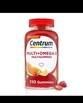 Centrum Multigummies Men & Women Multivitamin Omega 3, 110 Ct, EXP 02/24