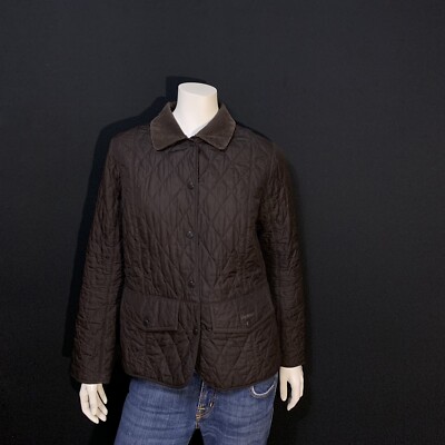 Womens Brown Barbour Winter Tess Quilted Jacket Size 14