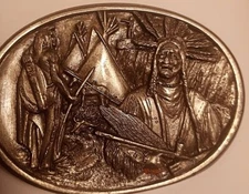 Native American Belt Buckel 1984 Bergamot Made is USA