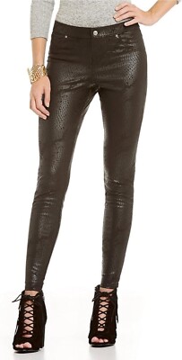 Hue Black Stretch Python Microsuede Leggings - Size: MEDIUM MSRP $54
