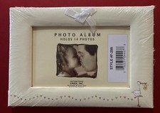 Photo Album Stork N Hearts 4" x 6" Holds 14 Photos, Expands Or Opens Like A Book