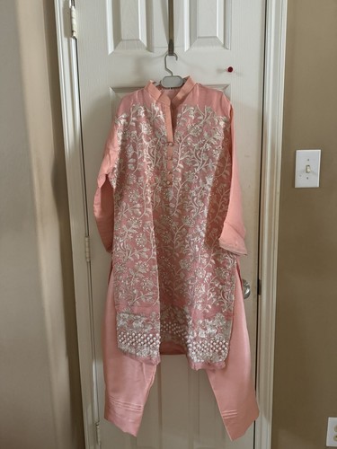 Indian Pakistani Woman Designer Agha Noor Embroidered Masuri 2 PC Suits/Outfit