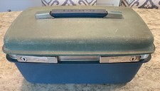Samsonite Saturn Cosmetic/Make-up/Train Case Green Blue Vintage