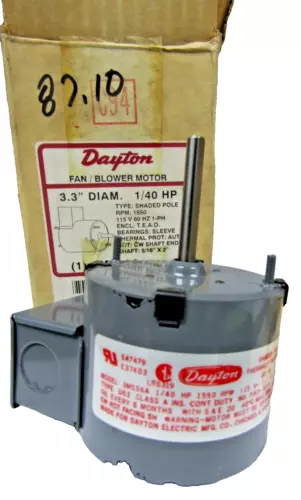 🔥 NEW DAYTON 1/40 HP SHADED POLE MOTOR 115VAC 1Ø 1550 RPM TEAO 3M556A