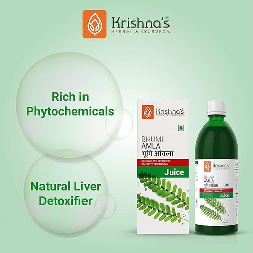 KRISHNA'S Bhumi Amla Juice Natural Liver Detoxifier Sugar Free 500 Ml - Picture 4 of 7