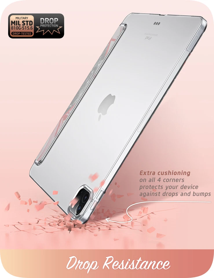 For Apple iPad Pro 12.9" 2020, i-Blason Slim Folding Stand Case Clear Back Cover - Image 4 of 4