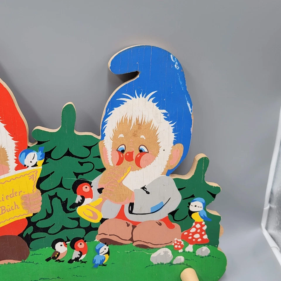 De colección Grossman Winkl Jardín Gnomos Niños Madera Abrigo Sombrero Estante Alemania Foto 4 de 4