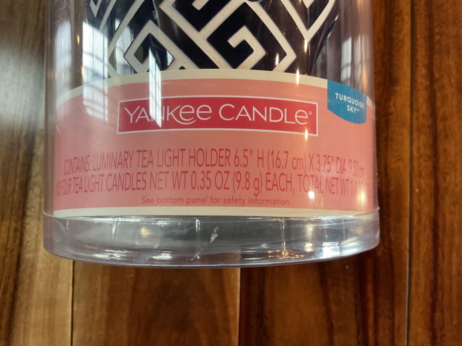 NEW Yankee Candle Luminary Tea Light Holder Turquoise Sky (4 tea