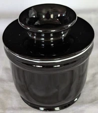 DOWAN Black Porcelain Butter Crock Bell With Water Line, 4 1/2” Knob Lid 