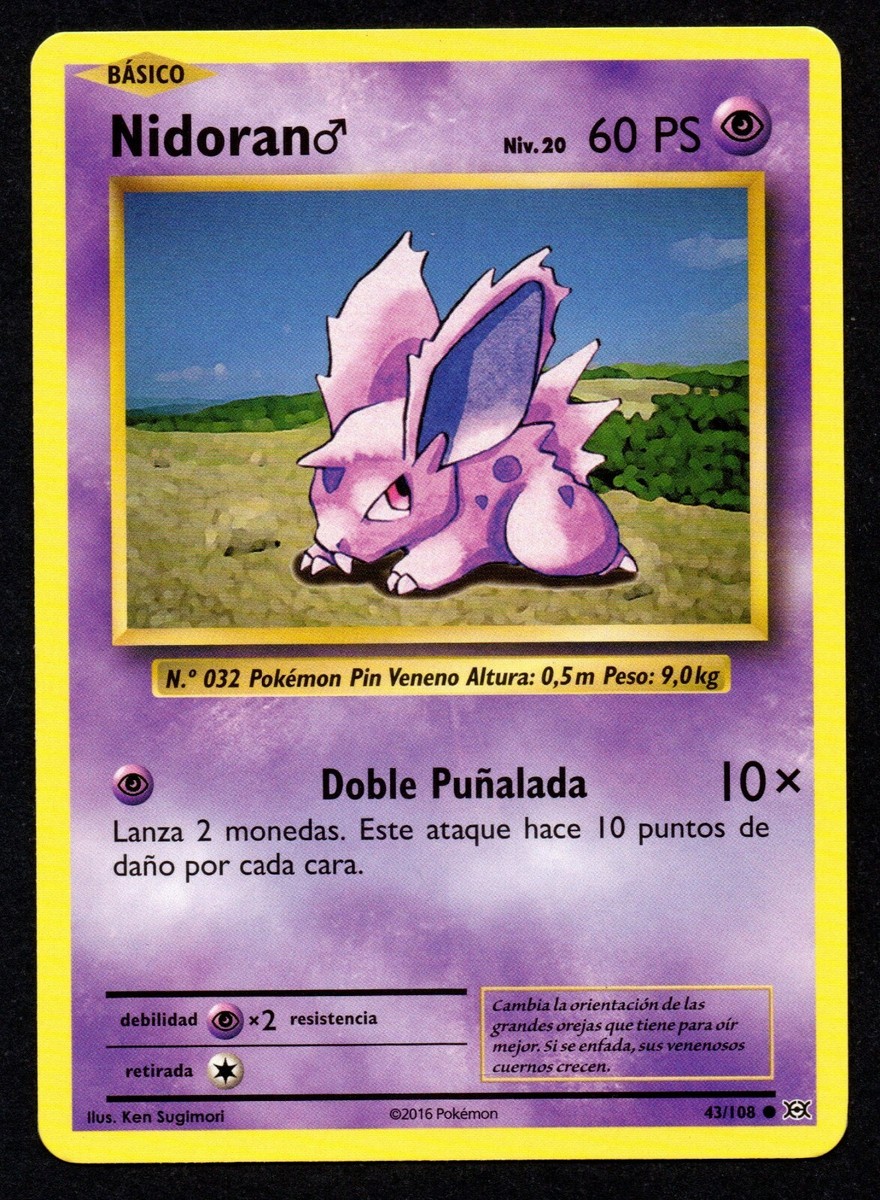 NIDORAN ♂ 43/108 EVOLUCIONES CROMO POKEMON XY EVOLUTIONS 2016 TCG