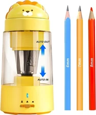 Zmol Fully Automatic Pencil Sharpener, Lion Sharpener for Yellow 