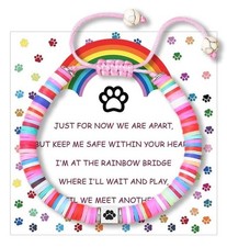 QIRUIMI Pet Memorial Gifts, Rainbow Bridge 6-10 inches, Dog Bracelet
