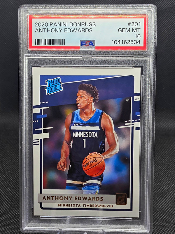 2020-21 Panini Donruss Anthony Edwards Rated Rookie PSA 10 #201 Timberwolves