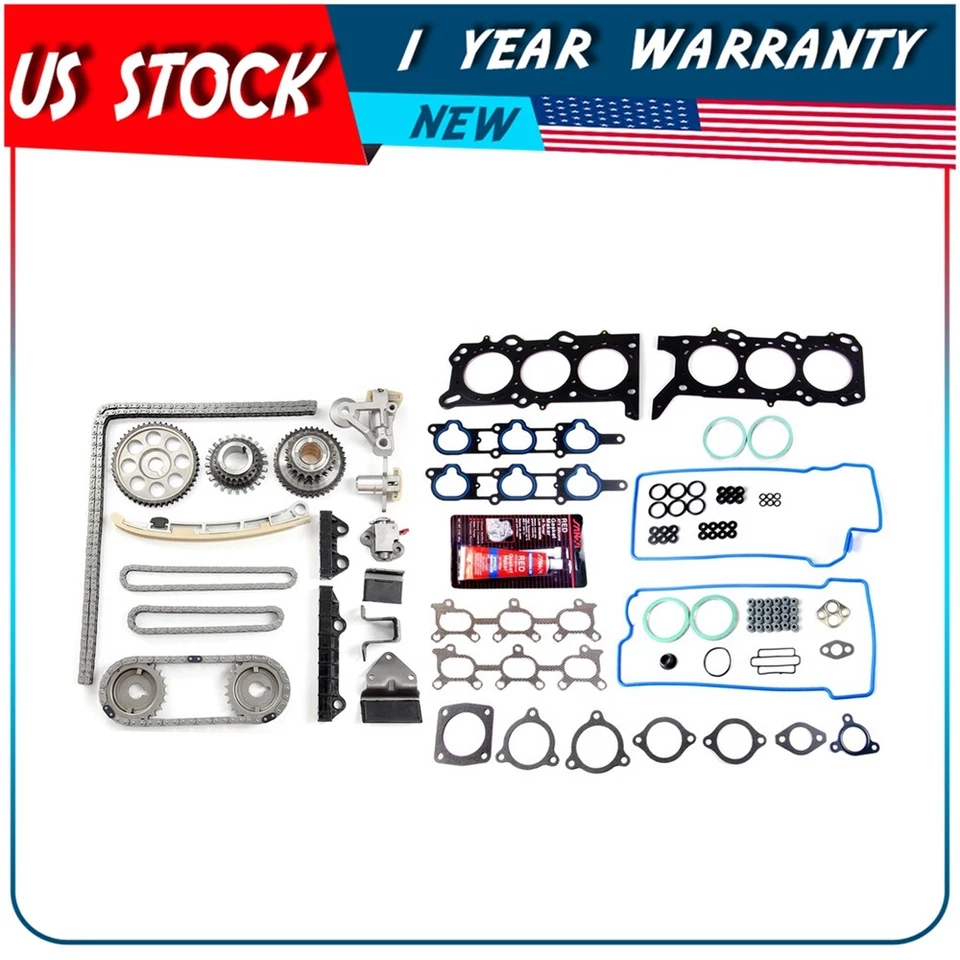 Juego de juntas de culata Kit de cadena de distribución para 02-06 Suzuki XL-7 2,7 L GAS DOHC Foto 2 de 4