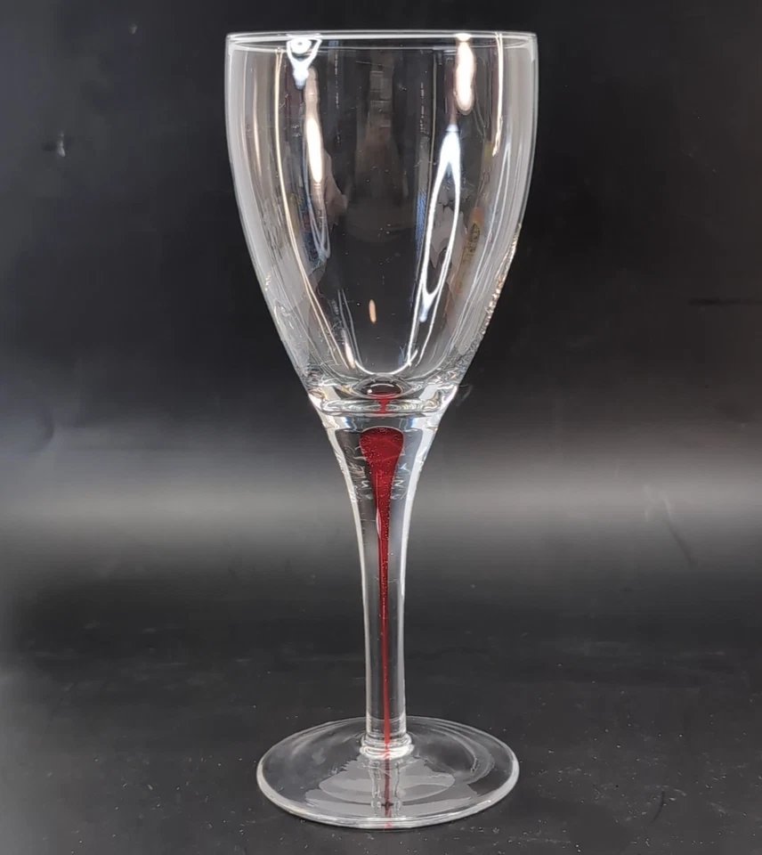 Juego de 4 copas de vino de cristal Orrefors Intermezzo - 2 rojo 2 tallo de lágrima azul Foto 3 de 4